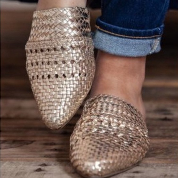 Sam Edelman Natalya Rose Gold Woven Leather Mules 9.5 - Picture 2 of 7
